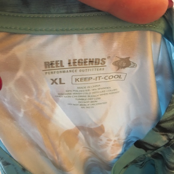 NWOT Reel Legends Swim Sun protect Rashguard performance light fastdry blue gray - Picture 5 of 5